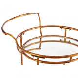 Hadley 2 Tier Serving Trolley, Mirrored Glass, Gold