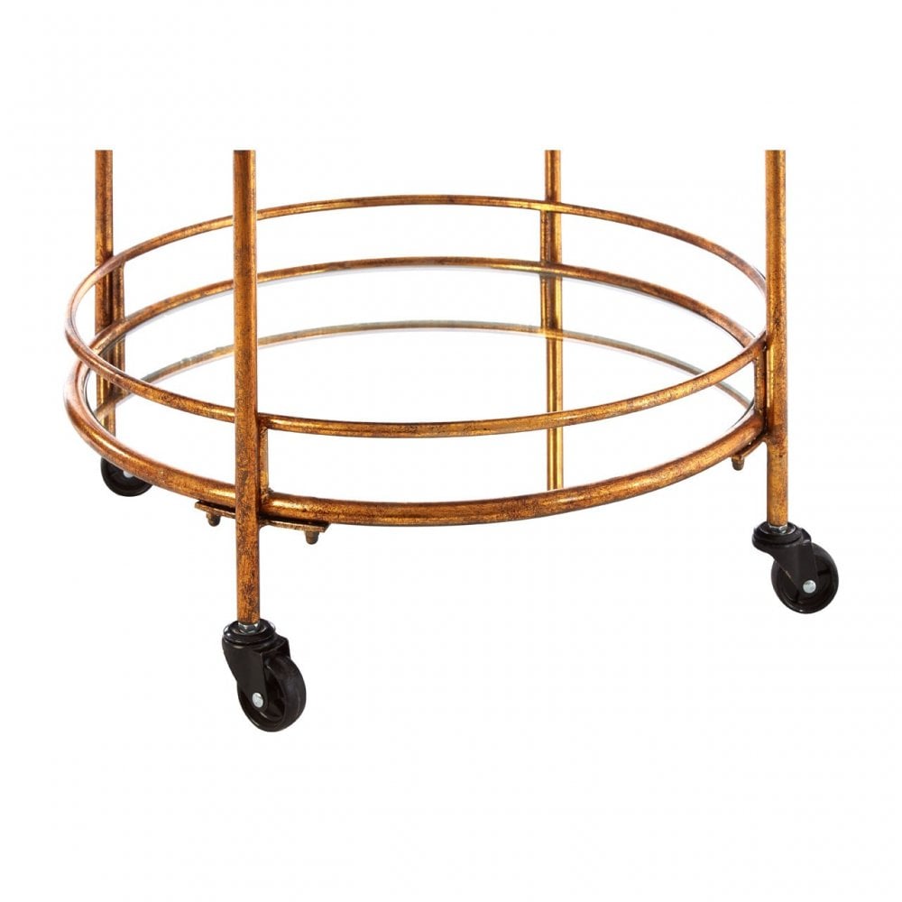 Hadley 2 Tier Serving Trolley, Mirrored Glass, Gold