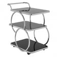 Camperian Chrome Finish Drinks Trolley, Stainless Steel, Glass, Silver