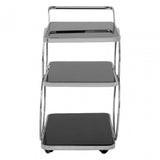 Camperian Chrome Finish Drinks Trolley, Stainless Steel, Glass, Silver