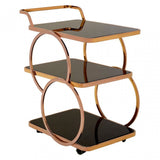 Camperian Rose Gold Drinks Trolley, Stainless Steel, Glass, Gold