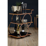 Camperian Rose Gold Drinks Trolley, Stainless Steel, Glass, Gold