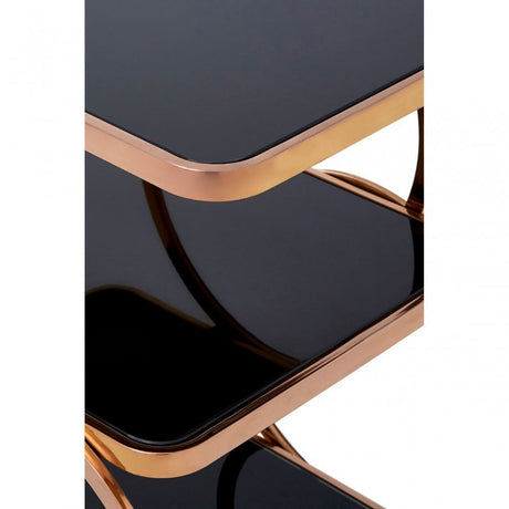 Camperian Rose Gold Drinks Trolley, Stainless Steel, Glass, Gold
