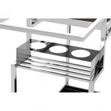 Donal 3 Tier Trolley with Silver Finish Frame, Steel, Tempered Glass, Silver