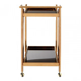 Donal 2 Tier Trolley with Rose Gold Frame, Steel, Tempered Glass, Rose Gold