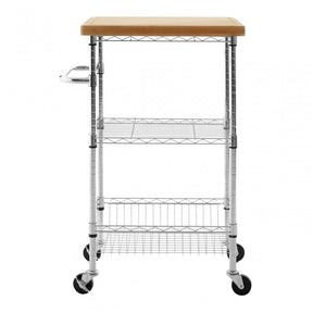 Frankfurt 3 Tier Kitchen Trolley, Silver