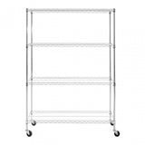 Frankfurt 4 Tier Metal Shelf Unit, Silver