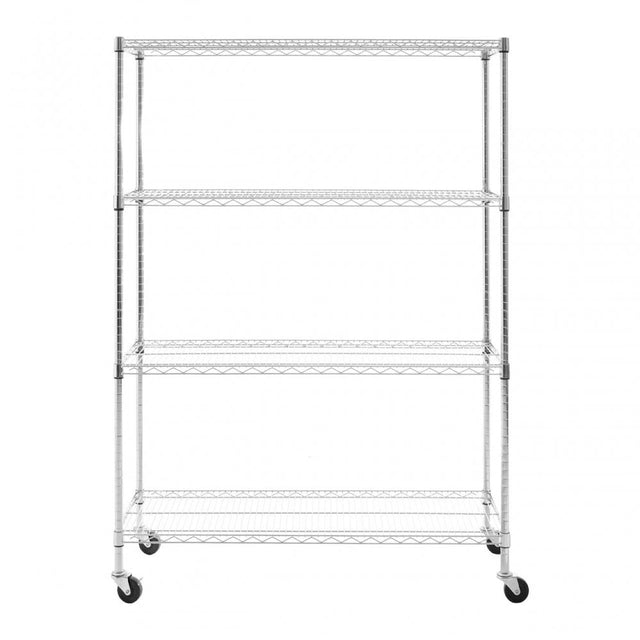 Frankfurt 4 Tier Metal Shelf Unit, Silver