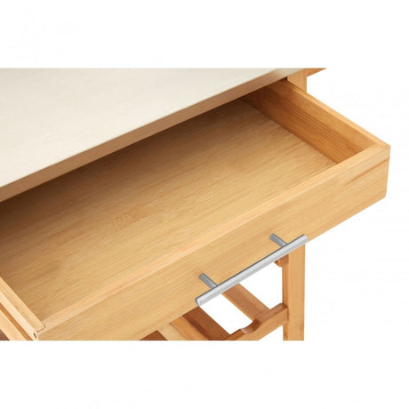 Kitchen Trolley, Bamboo, Stainless Steel, Natural