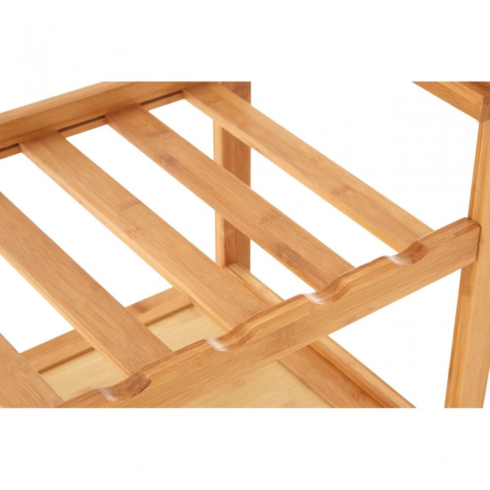 Kitchen Trolley, Bamboo, Stainless Steel, Natural