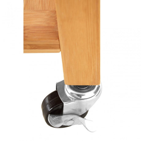 Kitchen Trolley, Bamboo, Stainless Steel, Natural