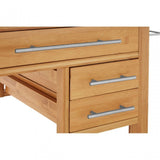 Kitchen Trolley, Bamboo, Stainless Steel, Natural