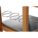 Kitchen Trolley, Bamboo, Stainless Steel, Natural