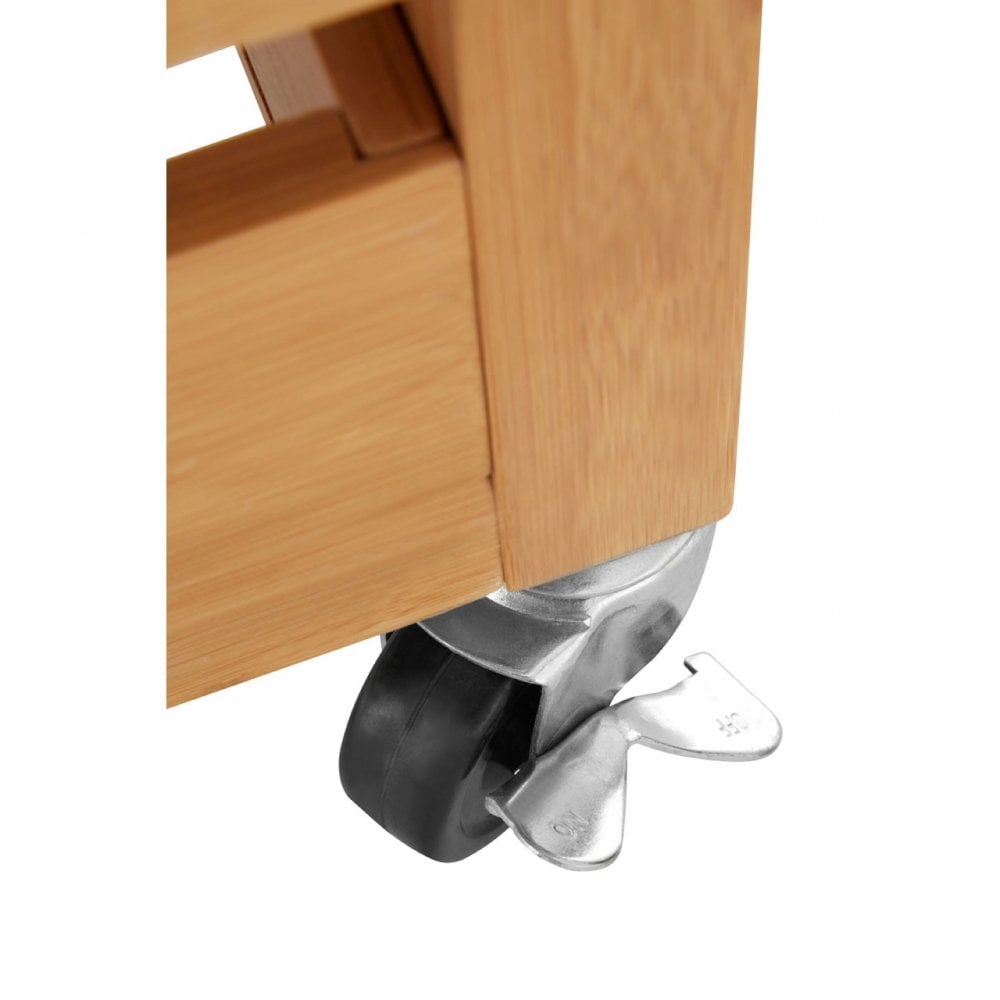 Kitchen Trolley, Bamboo, Stainless Steel, Natural