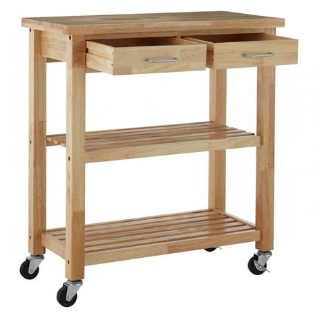 Kitchen Trolley, Rubberwood, Natural