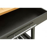 Kitchen Trolley, Wood, Pine Wood, Granite, Black