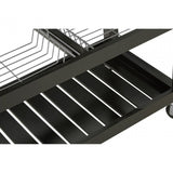 Kitchen Trolley, Wood, Pine Wood, Granite, Black