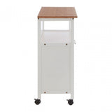 Kitchen Trolley, Bamboo, White