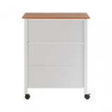 Kitchen Trolley, Bamboo, White