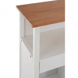 Kitchen Trolley, Bamboo, White