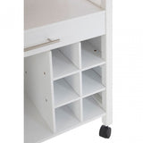 Kitchen Trolley, Bamboo, White