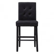 Buffet Regents Stitched Back Bar Chair, Leather, Rubberwood, Black