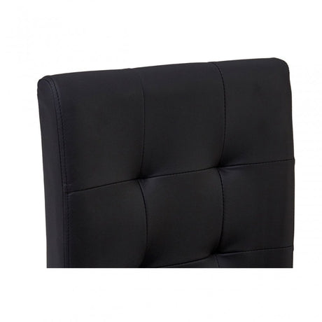 Buffet Regents Stitched Back Bar Chair, Leather, Rubberwood, Black