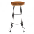 Nandri Acacia Wood Bar Stool, Acacia Wood, Iron, Brown