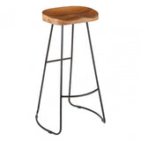 Nandri Acacia Wood Bar Stool, Acacia Wood, Iron, Brown