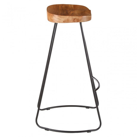 Nandri Acacia Wood Bar Stool, Acacia Wood, Iron, Brown