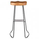 Nandri Acacia Wood Bar Stool, Acacia Wood, Iron, Brown