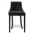 Buffet Regents Black Faux Leather Bar Chair, Leather, Rubberwood, Black
