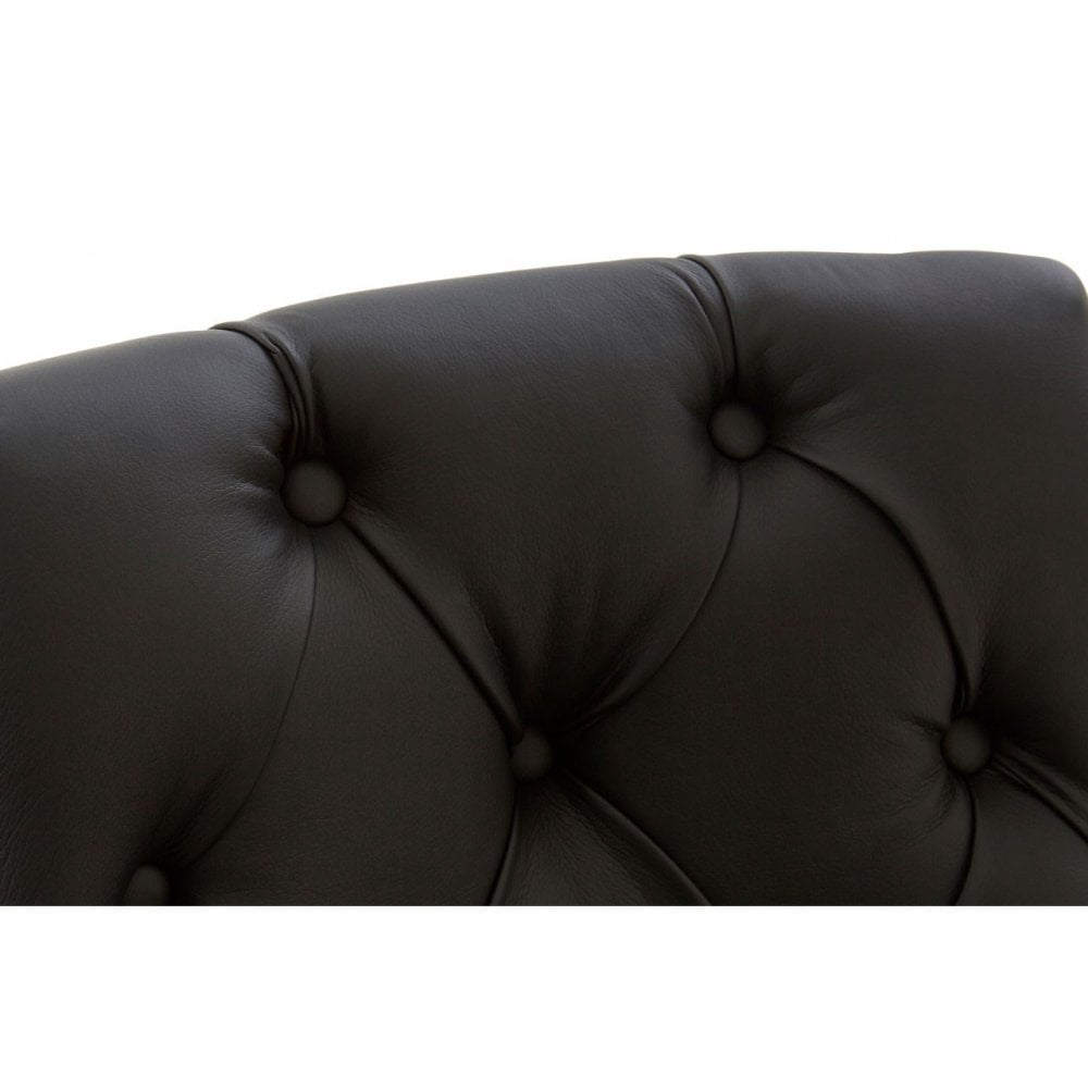 Buffet Regents Black Faux Leather Bar Chair, Leather, Rubberwood, Black