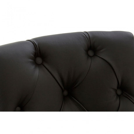 Buffet Regents Black Faux Leather Bar Chair, Leather, Rubberwood, Black