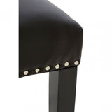 Buffet Regents Black Faux Leather Bar Chair, Leather, Rubberwood, Black