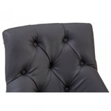 Buffet Regents Grey Faux Leather Bar Chair, Leather, Rubberwood, Grey