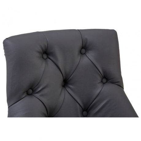Buffet Regents Grey Faux Leather Bar Chair, Leather, Rubberwood, Grey