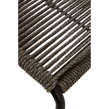 Sisal Grey Rope Bar Chair, Cotton Rope, Steel, Grey