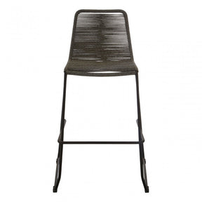 Sisal Grey Rope Bar Chair, Cotton Rope, Steel, Grey