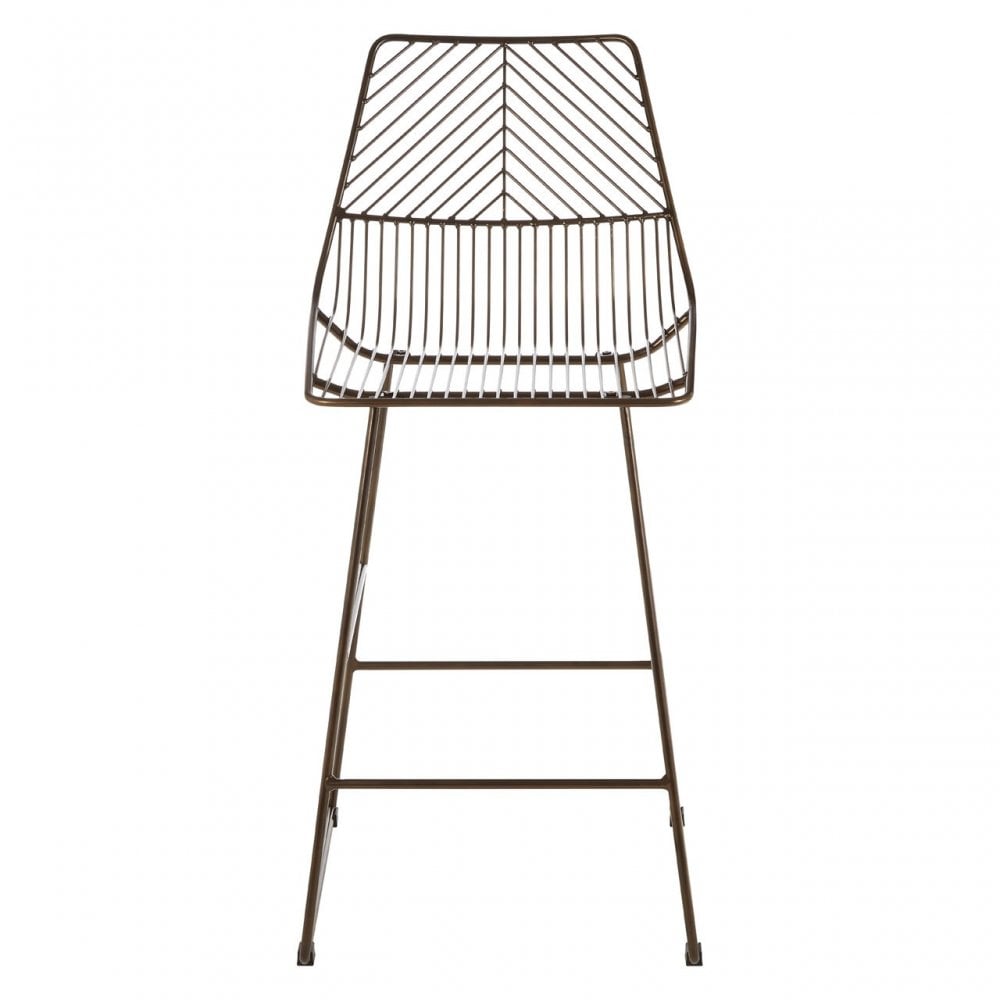 Brock Bronze Metal Wire Tapered Bar Chair, Metal, Bronze