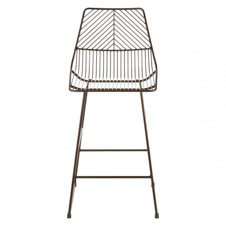 Brock Bronze Metal Wire Tapered Bar Chair, Metal, Bronze
