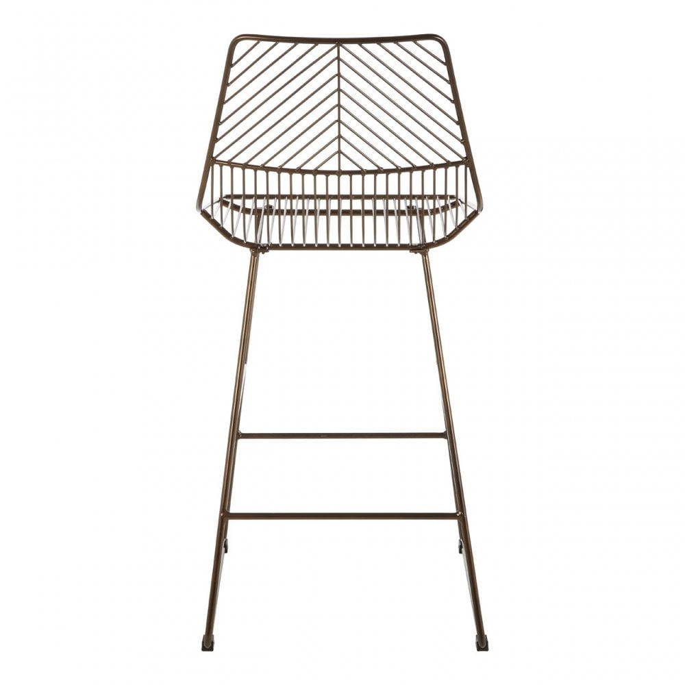 Brock Bronze Metal Wire Tapered Bar Chair, Metal, Bronze