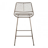Brock Bronze Metal Wire Tapered Bar Chair, Metal, Bronze