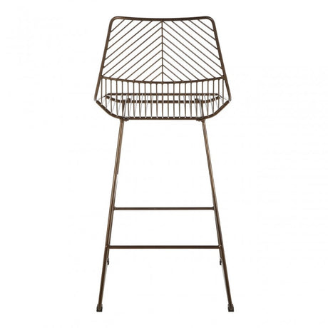 Brock Bronze Metal Wire Tapered Bar Chair, Metal, Bronze