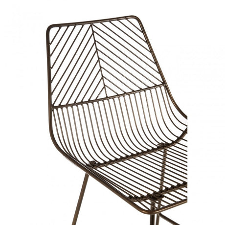Brock Bronze Metal Wire Tapered Bar Chair, Metal, Bronze