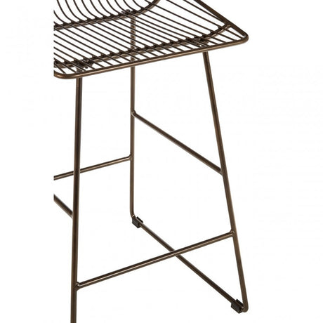 Brock Bronze Metal Wire Tapered Bar Chair, Metal, Bronze