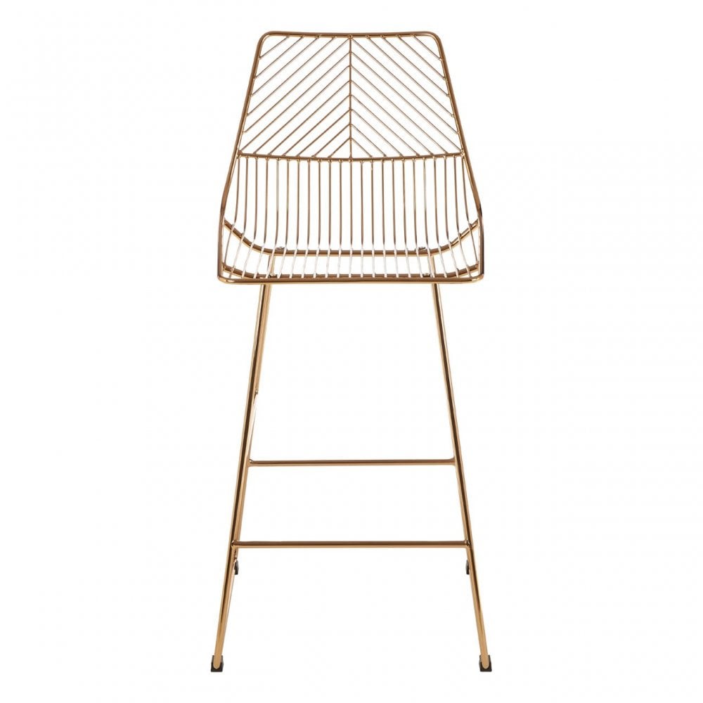 Brock Gold Metal Wire Tapered Bar Chair, Metal, Gold