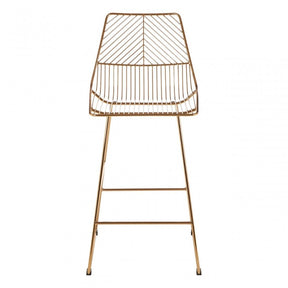 Brock Gold Metal Wire Tapered Bar Chair, Metal, Gold