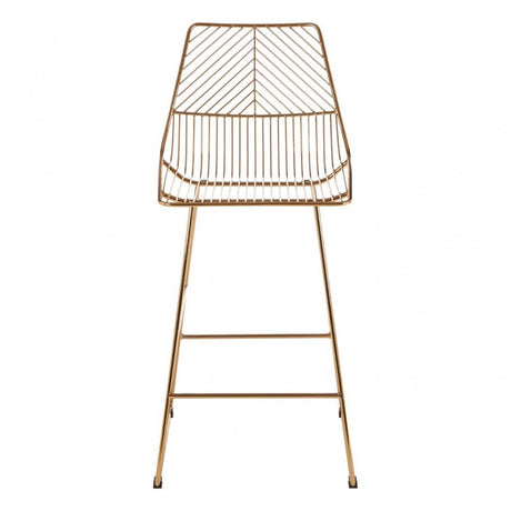 Brock Gold Metal Wire Tapered Bar Chair, Metal, Gold