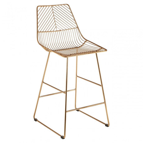 Brock Gold Metal Wire Tapered Bar Chair, Metal, Gold